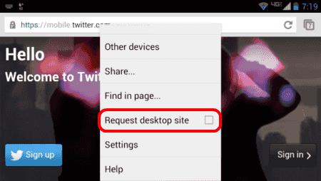 Android: Vollständige Desktop-Version von Twitter anzeigen
