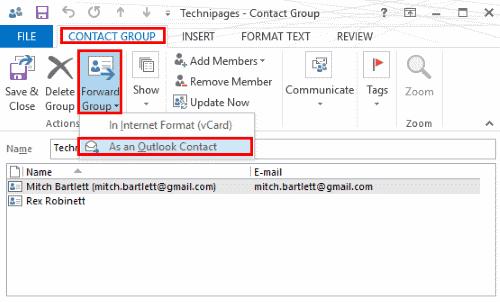 Outlook 2016 y 2013: cómo enviar una lista de contactos