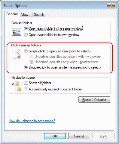 Como habilitar ou desabilitar o recurso de clique único no Windows