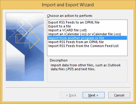 Outlook 2016: copia de seguridad / exportación e importación de datos