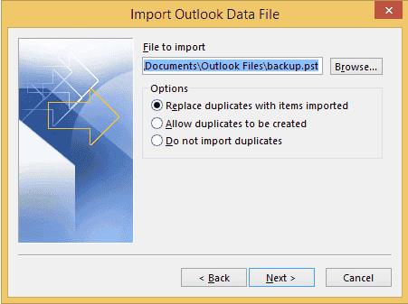 Outlook 2016: copia de seguridad / exportación e importación de datos