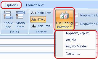 ส่งอีเมลโหวตจาก Outlook 2016