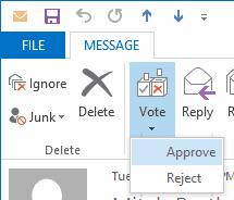 Gửi email bình chọn từ Outlook 2016