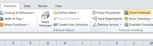 Abilita/Disabilita la visualizzazione delle formule nelle celle in Excel