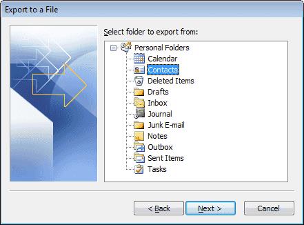 Importer des contacts Outlook dans Windows Live Mail