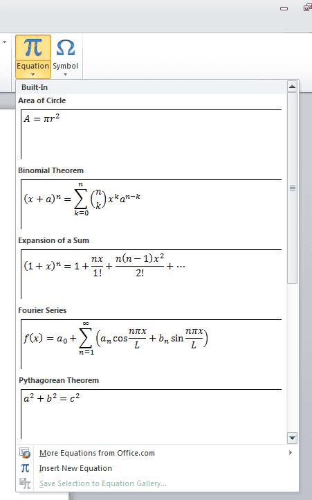 MicrosoftWordで数式エディタを有効にする方法