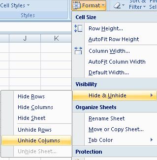 Excel 2016: mostrar filas o columnas