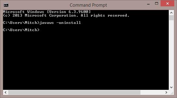 Windows：コマンドラインからJavaWebキャッシュをクリアする