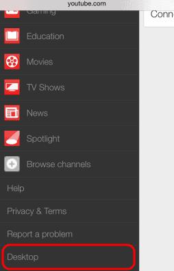 Forza la versione desktop di YouTube in Safari per iPhone e iPad