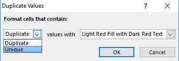 Excel에서 중복되거나 고유한 값을 강조 표시하는 방법