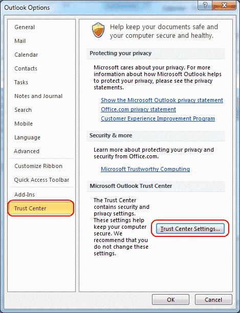 Attiva/disattiva le macro in Outlook 2019/365