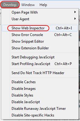 MacOS: habilitar el inspector web en Safari