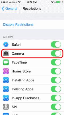 Camera-app ontbreekt op iPhone of iPad