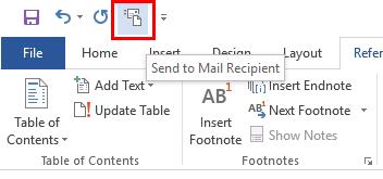 เปิดใช้งานตัวเลือก "ส่งไปยังผู้รับจดหมาย" ใน Excel & Word 2019