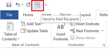 Habilite la opción "Enviar a destinatario de correo" en Excel y Word 2019