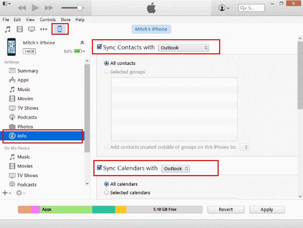 iPhone 또는 iPad를 Outlook 2016과 동기화하는 방법
