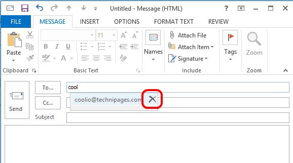 Outlook2019 / 365で記憶されているメールアドレスをクリアする