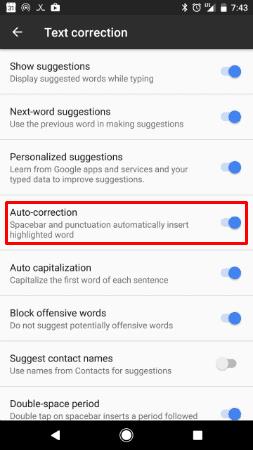 Google Pixel 3: habilitar o deshabilitar la autocorrección