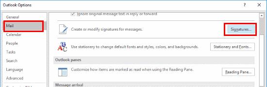 Outlook2019 / 2016で電子メールの署名を設定する方法
