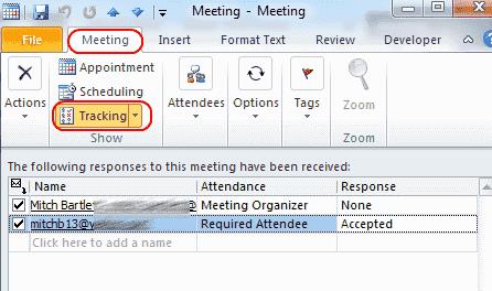 Outlook：会議の招待を誰が受け入れたかを確認する