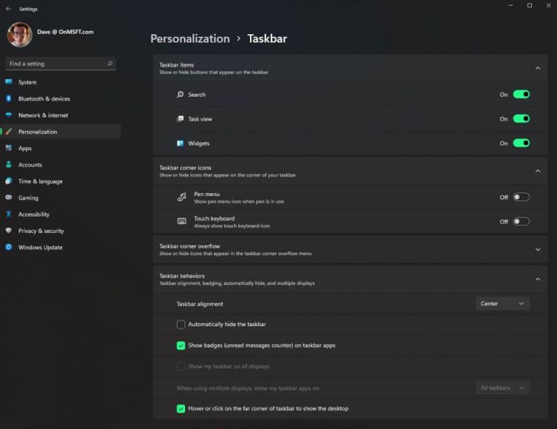 Cómo cambiar la barra de tareas, el centro de notificaciones y la configuración rápida como un profesional en Windows 11