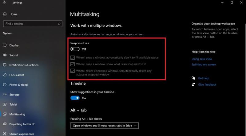 Inilah cara termudah untuk mematikan snap assist dengan cepat di PC Windows 10 Anda