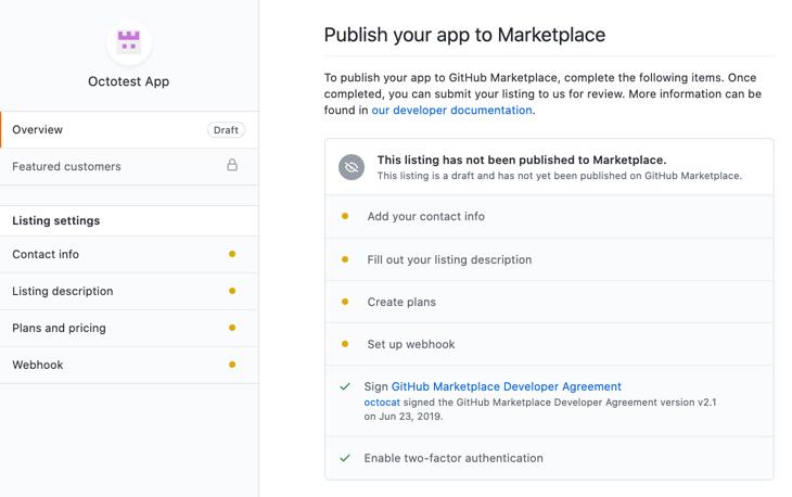 Memulai dengan GitHub Marketplace: cara membuat daftar aplikasi dan alat Anda