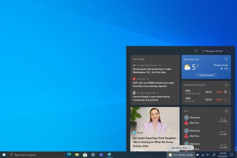 Cómo desactivar fácilmente las noticias y los intereses en Windows 10