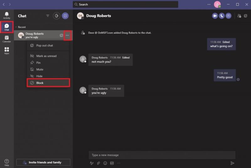 Iemand blokkeren in Microsoft Teams in Windows 10 of mobiel