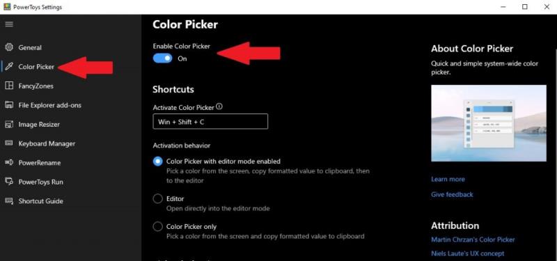 Het PowerToys Color Picker-hulpprogramma op Windows 10 gebruiken om de perfecte kleur te vinden