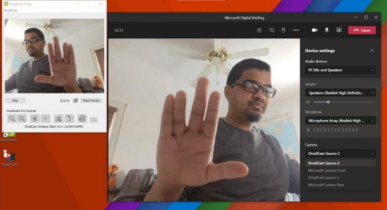 Como usar seu telefone Android como uma webcam no Microsoft Teams no Windows 10