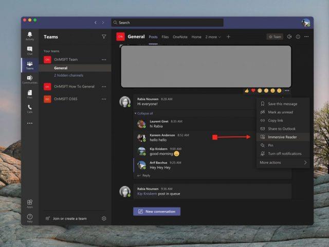 Microsoft Teams'de Tam Ekran Okuyucu dilleri öğrenmek ve çevirmek veya mesajların daha kolay görülmesini ve duyulmasını sağlamak için nasıl kullanılır?