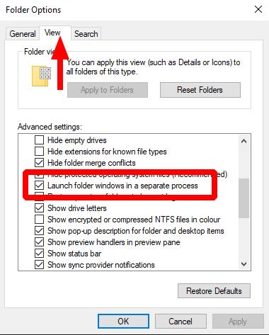 Cómo abrir las ventanas del Explorador de archivos en un proceso separado de la interfaz de usuario de Windows