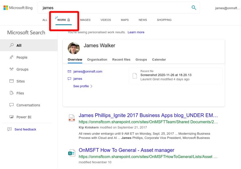 Comment utiliser Microsoft Search dans Bing pour trouver vos données professionnelles