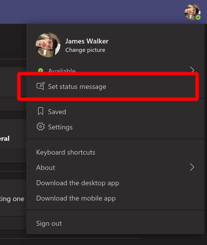 Cómo configurar un mensaje de estado en Microsoft Teams