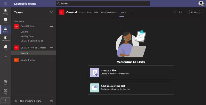 Cómo usar listas de Microsoft dentro de Microsoft Teams