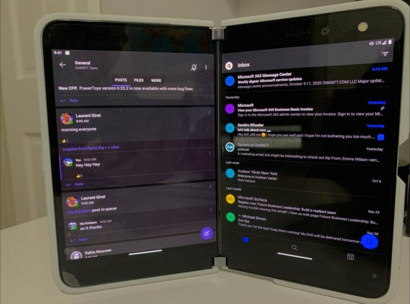 Dicas e truques para obter o máximo do Microsoft Teams on Surface Duo