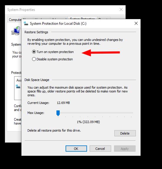 Como criar um ponto de restauração no Windows 10