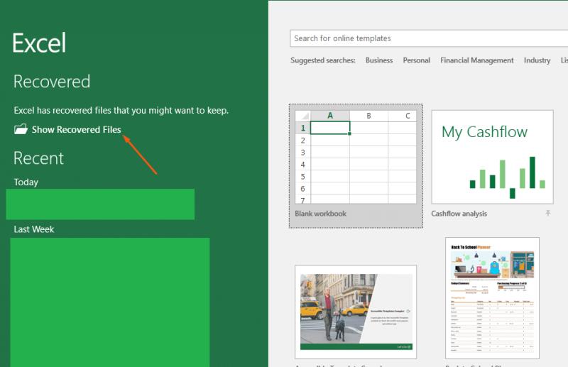 Come recuperare notebook Excel non salvati o danneggiati