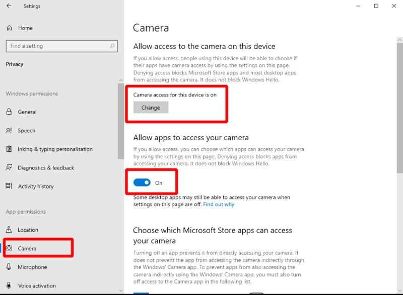 網絡攝像頭在 Windows 10 中無法工作時的故障排除