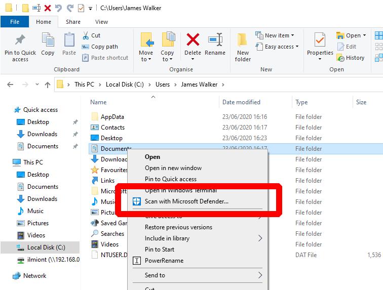 Comment analyser un dossier à la recherche de menaces à l'aide de la sécurité Windows