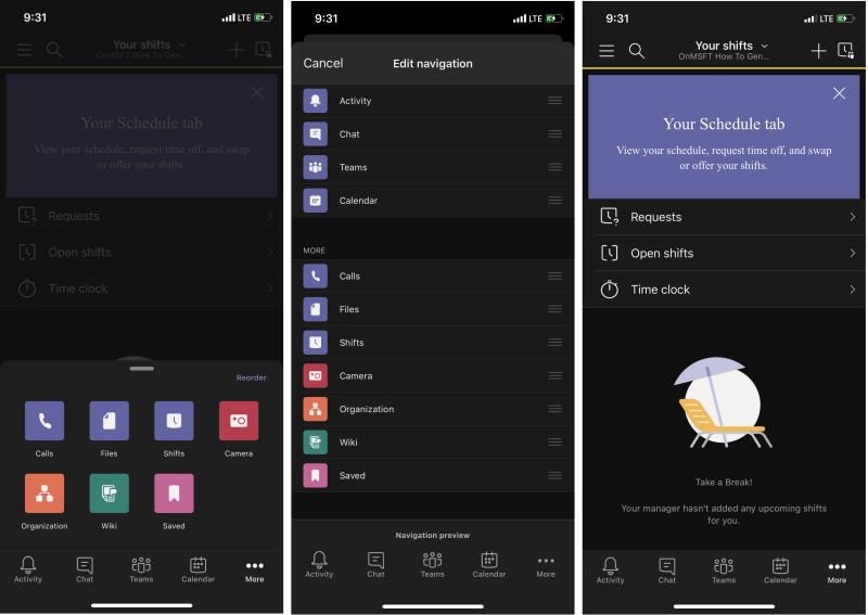 Come utilizzare l'orologio in turni in Teams su iOS e Android