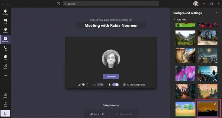 Como usar imagens diárias do Bing como planos de fundo personalizados no Microsoft Teams