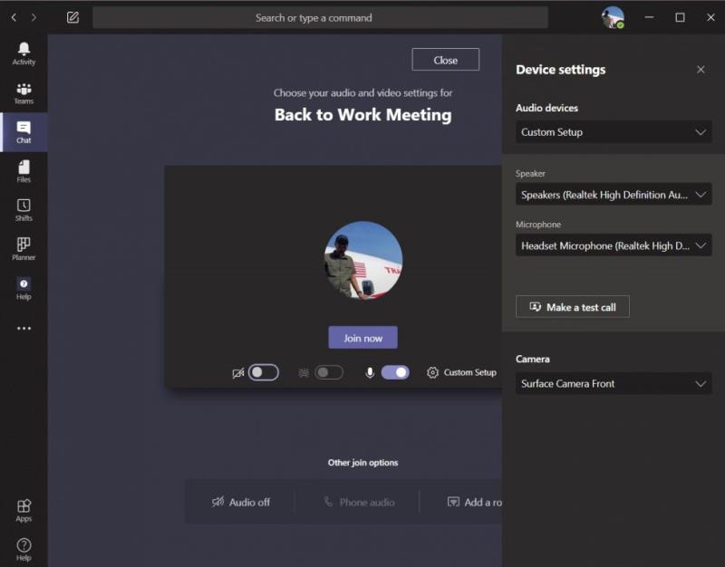 Cómo crear una configuración personalizada de video, altavoces y audio en Microsoft Teams