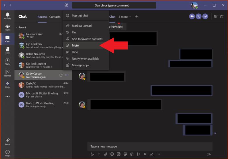 Como excluir um bate-papo no Microsoft Teams