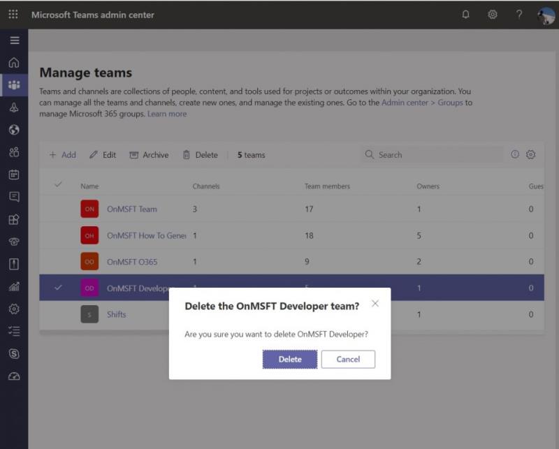 Cách xóa hoặc lưu trữ một nhóm trong Microsoft Teams