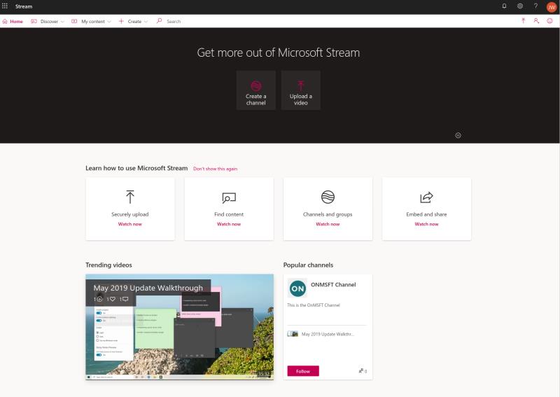 Como usar o Microsoft Stream para compartilhar conteúdo de vídeo com funcionários remotos