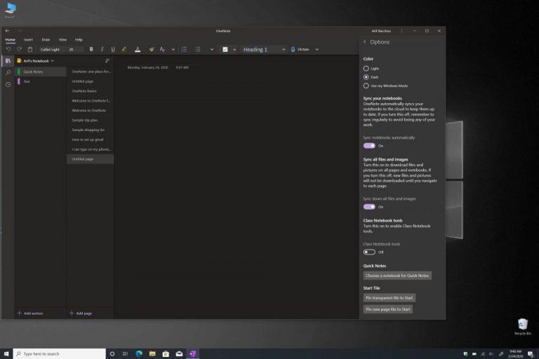 Cómo activar el modo oscuro en OneNote en Mac, Windows, iOS y Android