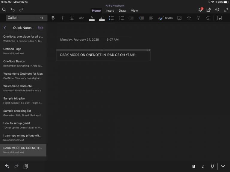 Come attivare la modalità oscura in OneNote su Mac, Windows, iOS e Android