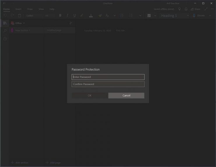 Como proteger com senha as seções do bloco de notas no OneNote no Windows, iOS, Android e MacOS
